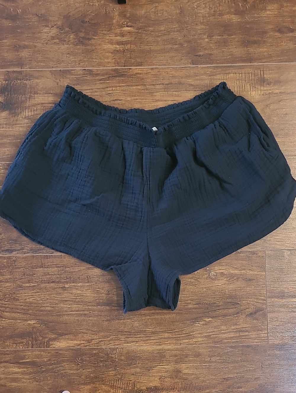 Aerie Women's Black Elastic-Waist Gauze Shorts Size Xl Tall G